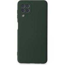 Happycase Samsung Galaxy A22 Kılıf Nano Içi Kadife  Silikon - Koyu Yeşil