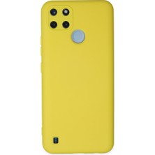 Happycase Realme C21Y Kılıf Nano Içi Kadife  Silikon - Sarı