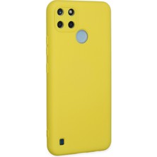 Happycase Realme C21Y Kılıf Nano Içi Kadife  Silikon - Sarı