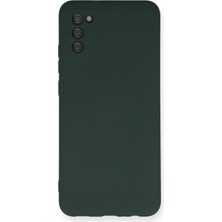 Happycase Samsung Galaxy A03S Kılıf Nano Içi Kadife  Silikon - Koyu Yeşil