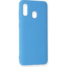 Happycase Samsung Galaxy A20 Kılıf Nano Içi Kadife  Silikon - Mavi