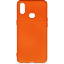 Happycase Samsung Galaxy A10S Kılıf Nano Içi Kadife  Silikon - Turuncu