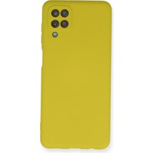 Happycase Samsung Galaxy A12 Kılıf Nano Içi Kadife  Silikon - Sarı