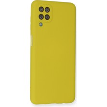 Happycase Samsung Galaxy A12 Kılıf Nano Içi Kadife  Silikon - Sarı