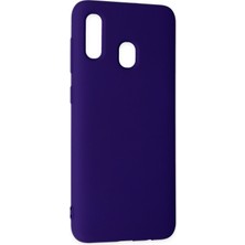 Happycase Samsung Galaxy A20 Kılıf Nano Içi Kadife  Silikon - Mor