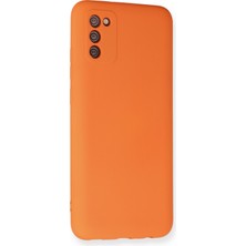 Happycase Samsung Galaxy A02S Kılıf Nano Içi Kadife  Silikon - Turuncu