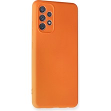 Happycase Samsung Galaxy A32 Kılıf Nano Içi Kadife  Silikon - Turuncu