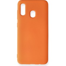 Happycase Samsung Galaxy A30 Kılıf Nano Içi Kadife  Silikon - Turuncu