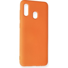 Happycase Samsung Galaxy A30 Kılıf Nano Içi Kadife  Silikon - Turuncu