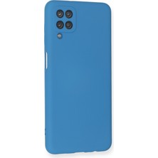 Happycase Samsung Galaxy M12 Kılıf Nano Içi Kadife  Silikon - Mavi