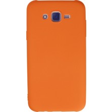 Happycase Samsung Galaxy J7 Kılıf Nano Içi Kadife  Silikon - Turuncu