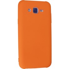 Happycase Samsung Galaxy J7 Kılıf Nano Içi Kadife  Silikon - Turuncu