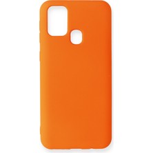 Happycase Samsung Galaxy M30S Kılıf Nano Içi Kadife  Silikon - Turuncu