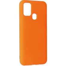 Happycase Samsung Galaxy M30S Kılıf Nano Içi Kadife  Silikon - Turuncu