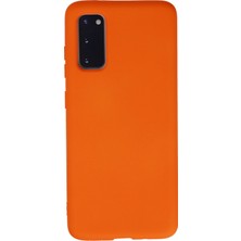 Happycase Samsung Galaxy S20 Kılıf Nano Içi Kadife  Silikon - Turuncu