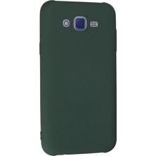 Happycase Samsung Galaxy J7 Kılıf Nano Içi Kadife  Silikon - Koyu Yeşil