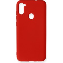 Happycase Samsung Galaxy M11 Kılıf Nano Içi Kadife  Silikon - Kırmızı