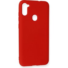 Happycase Samsung Galaxy M11 Kılıf Nano Içi Kadife  Silikon - Kırmızı