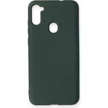 Happycase Samsung Galaxy M11 Kılıf Nano Içi Kadife  Silikon - Koyu Yeşil