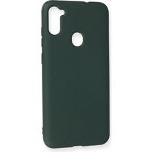 Happycase Samsung Galaxy M11 Kılıf Nano Içi Kadife  Silikon - Koyu Yeşil