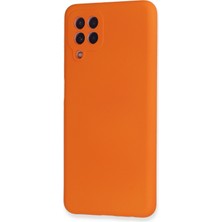 Happycase Samsung Galaxy M22 Kılıf Nano Içi Kadife  Silikon - Turuncu