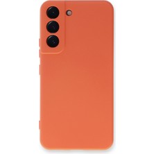 Happycase Samsung Galaxy S22 Plus Kılıf Nano Içi Kadife  Silikon - Turuncu