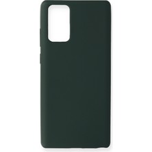 Happycase Samsung Galaxy Note 20 Kılıf Nano Içi Kadife  Silikon - Koyu Yeşil