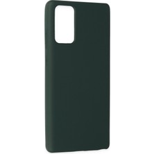 Happycase Samsung Galaxy Note 20 Kılıf Nano Içi Kadife  Silikon - Koyu Yeşil