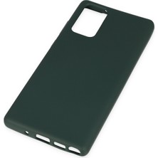 Happycase Samsung Galaxy Note 20 Kılıf Nano Içi Kadife  Silikon - Koyu Yeşil