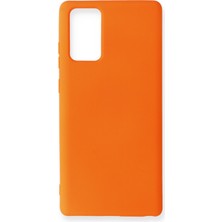 Happycase Samsung Galaxy Note 20 Kılıf Nano Içi Kadife  Silikon - Turuncu