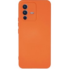 Happycase Vivo V23 5g Kılıf Nano Içi Kadife  Silikon - Turuncu