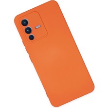 Happycase Vivo V23 5g Kılıf Nano Içi Kadife  Silikon - Turuncu