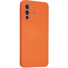 Happycase Vivo V23 5g Kılıf Nano Içi Kadife  Silikon - Turuncu