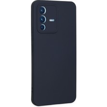 Happycase Vivo V23 5g Kılıf Nano Içi Kadife  Silikon - Lacivert