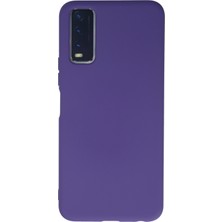 Happycase Vivo Y20 Kılıf Nano Içi Kadife  Silikon - Mor