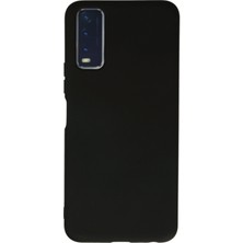 Happycase Vivo Y20 Kılıf Nano Içi Kadife  Silikon - Siyah