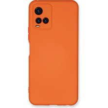 Happycase Vivo Y33S Kılıf Nano Içi Kadife  Silikon - Turuncu