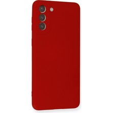 Happycase Samsung Galaxy S21 Plus Kılıf Nano Içi Kadife  Silikon - Kırmızı