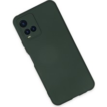 Happycase Vivo Y21S Kılıf Nano Içi Kadife  Silikon - Koyu Yeşil