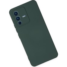 Happycase Vivo V23 5g Kılıf Nano Içi Kadife  Silikon - Koyu Yeşil