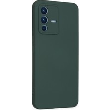 Happycase Vivo V23 5g Kılıf Nano Içi Kadife  Silikon - Koyu Yeşil