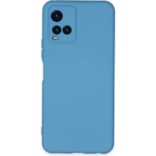 Happycase Vivo Y21S Kılıf Nano Içi Kadife  Silikon - Mavi