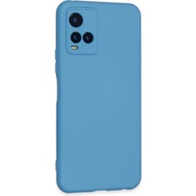 Happycase Vivo Y21S Kılıf Nano Içi Kadife  Silikon - Mavi