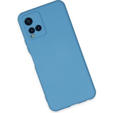 Happycase Vivo Y21S Kılıf Nano Içi Kadife  Silikon - Mavi