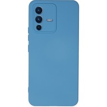 Happycase Vivo V23 5g Kılıf Nano Içi Kadife  Silikon - Mavi