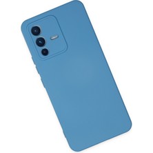 Happycase Vivo V23 5g Kılıf Nano Içi Kadife  Silikon - Mavi