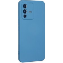 Happycase Vivo V23 5g Kılıf Nano Içi Kadife  Silikon - Mavi