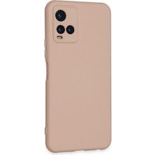 Happycase Vivo Y21 Kılıf Nano Içi Kadife  Silikon - Pudra