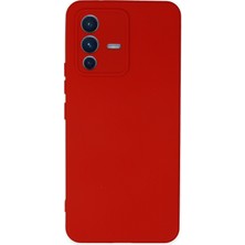 Happycase Vivo V23 5g Kılıf Nano Içi Kadife  Silikon - Kırmızı