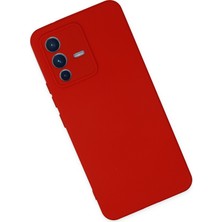 Happycase Vivo V23 5g Kılıf Nano Içi Kadife  Silikon - Kırmızı